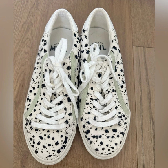 Madewell‎ Sidewalk Shoes Low-Top Sneakers in Spatter-Painted Calf Hair Size 9 - Picture 5 of 7